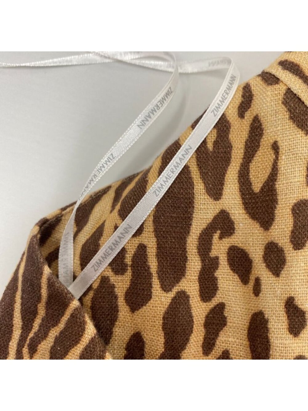 Zimmermann Cascadian Belted Pleated Leopard Linen Playsuit AU 4 / US 12 NWT $575 - Picture 13 of 15